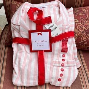 Charter Club Pink and White Pajama Set for Cozy Nights